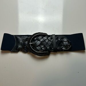 Motif 56‎ blue wide stretch waist belt sz S